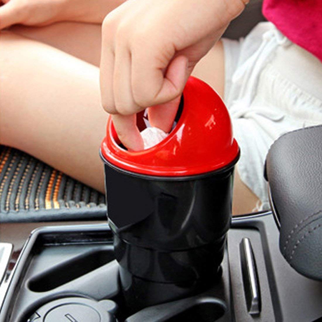 VENDERE Car Interior Accessories Car Dustbin/Mini Car Trash Bin/Compact Car  Garbage Bin (Color as per Stock)… (2)
